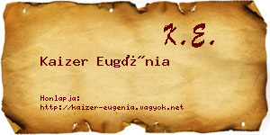 Kaizer Eugénia névjegykártya